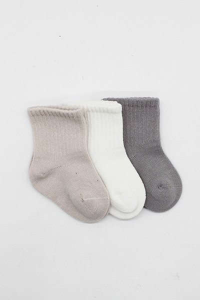 Bistyle Elephant Boy 3'Lü Penye Soket Çorap 10135 Gri