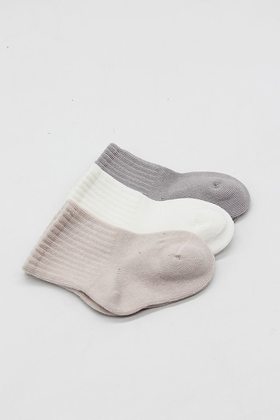 Bistyle Elephant Boy 3'Lü Penye Soket Çorap 10135 Gri