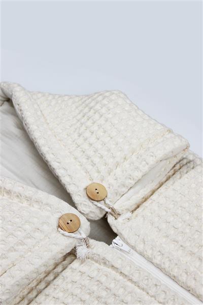 Bistyle Fermuarlı Natural Life Pike Battaniye Girl 70113 Ekru