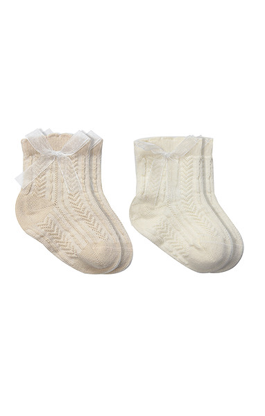 Bistyle Fiyonklu Penye Soket Çorap 2Li 10149 Bej