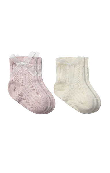 Bistyle Fiyonklu Penye Soket Çorap 2Li 10149 Lila