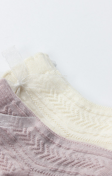 Bistyle Fiyonklu Penye Soket Çorap 2Li 10149 Lila