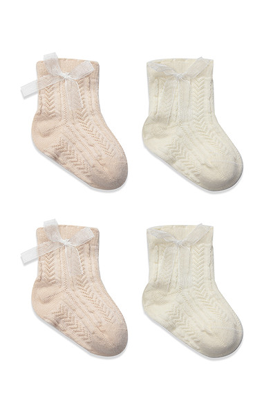 Bistyle Fiyonklu Penye Soket Çorap 2Li 10149 Somon