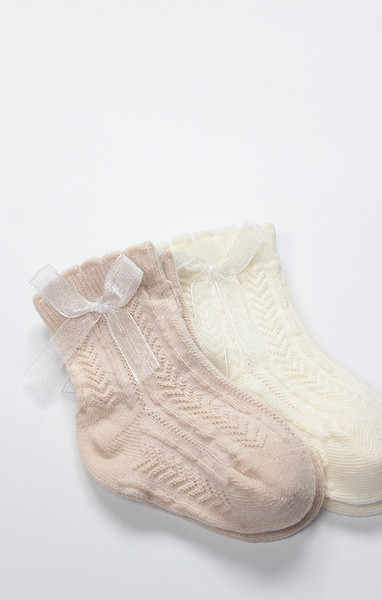 Bistyle Fiyonklu Penye Soket Çorap 2Li 10149 Somon