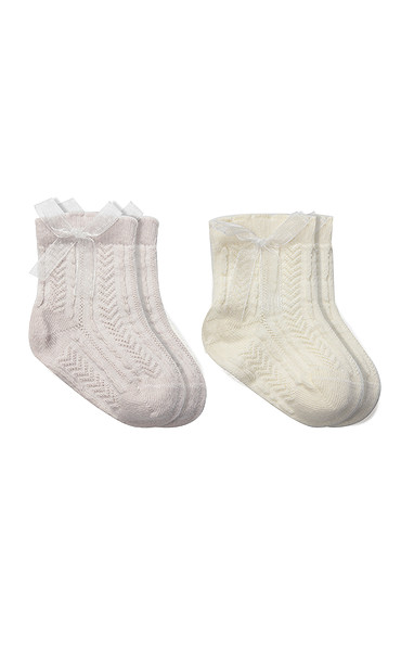 Bistyle Fiyonklu Penye Soket Çorap 2Li 10149 Taş