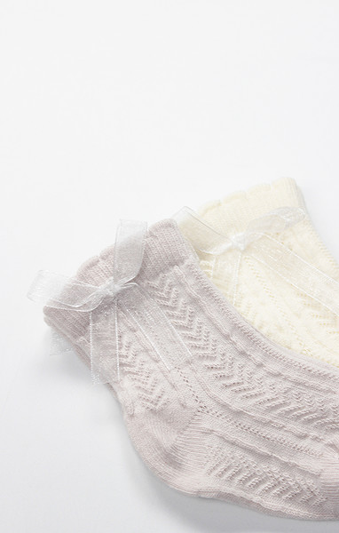 Bistyle Fiyonklu Penye Soket Çorap 2Li 10149 Taş