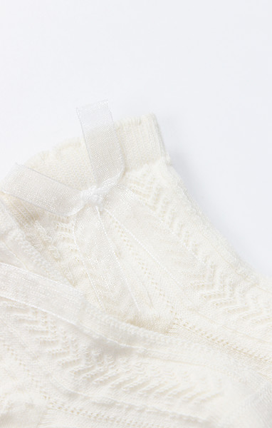 Bistyle Fiyonklu Penye Soket Çorap 2Li 10150 Ekru