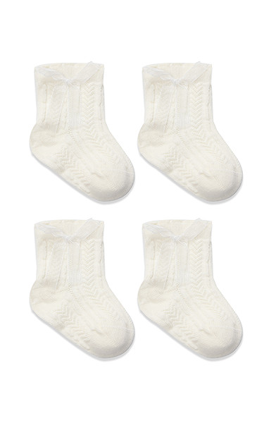 Bistyle Fiyonklu Penye Soket Çorap 2Li 10150 Ekru