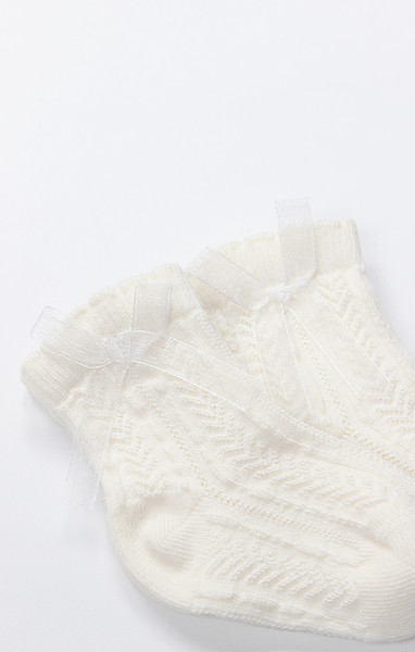 Bistyle Fiyonklu Penye Soket Çorap 2Li 10150 Ekru