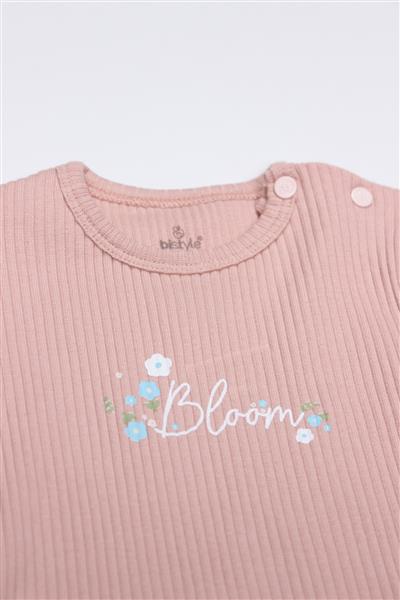 Bistyle Flying Bloom White Yarım Kol 2'Li Body 17118 Ekru Gül Kurusu