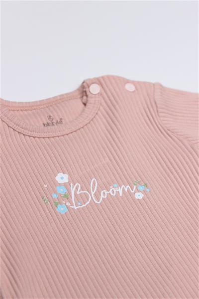 Bistyle Flying Bloom White Yarım Kol 2'Li Body 17118 Ekru Gül Kurusu