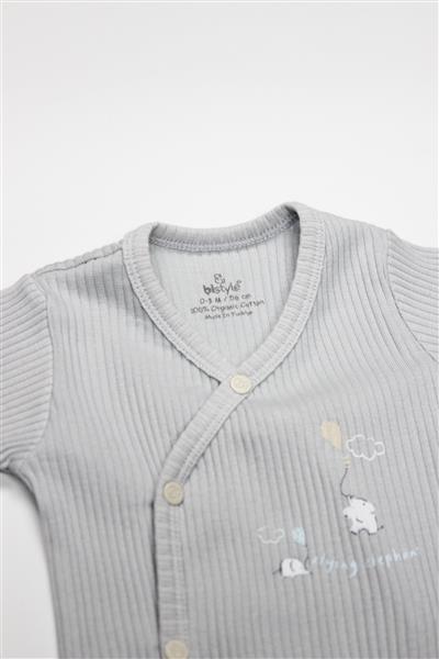 Bistyle Flying Elephant 2'Li Yarım Kol Badi 17117 Ekru Gri