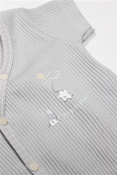 Bistyle Flying Elephant 2'Li Yarım Kol Badi 17117 Ekru Gri