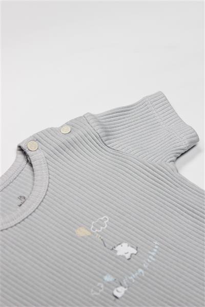 Bistyle Flying Elephant Yarım Kol 2'Li Body 17116 Ekru Gri