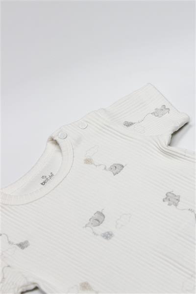 Bistyle Flying Elephant Yarım Kol 2'Li Body 17116 Ekru Gri