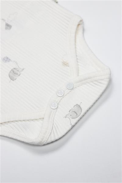 Bistyle Flying Elephant Yarım Kol 2'Li Body 17116 Ekru Gri