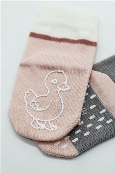 Bistyle 2Li Hayvan Figür Kaymaz Kız Soket Çorap 10120 Gri