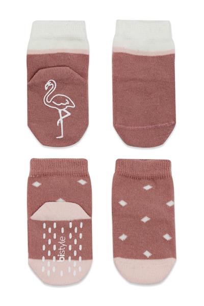 Bistyle 2Li Hayvan Figür Kaymaz Kız Soket Çorap 10120 Pudra
