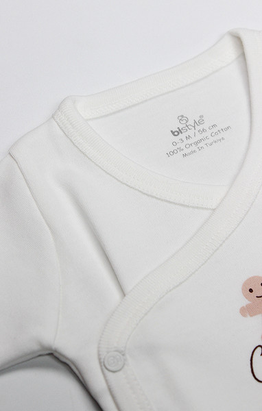 Bistyle Kruvaze Body Uzun Kol Cookies Make Happy 17141 Ekru