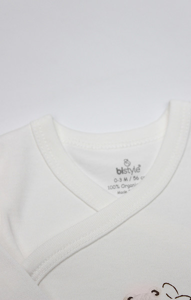 Bistyle Kruvaze Body Uzun Kol Love You Family 17146 Pudra