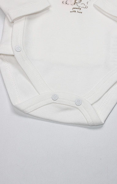 Bistyle Kruvaze Body Uzun Kol Love You Family 17146 Pudra