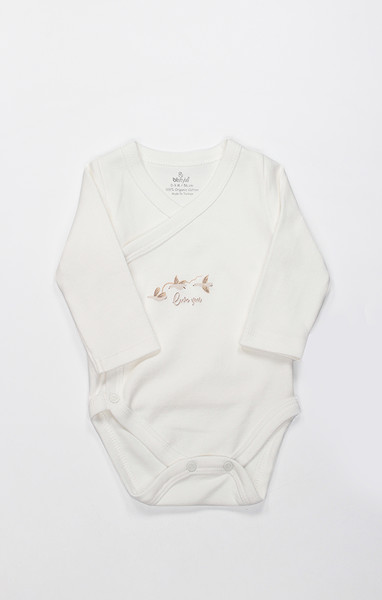 Bistyle Kruvaze Body Uzun Kol Love You Smile 17147 Ekru