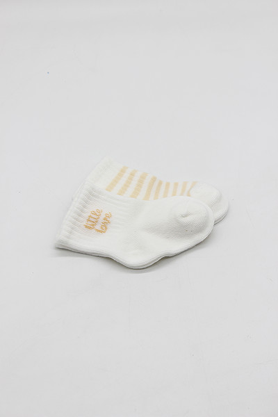 Bistyle Little Girl Penye Soket Çorap 2Li 10139 Ekru Somon