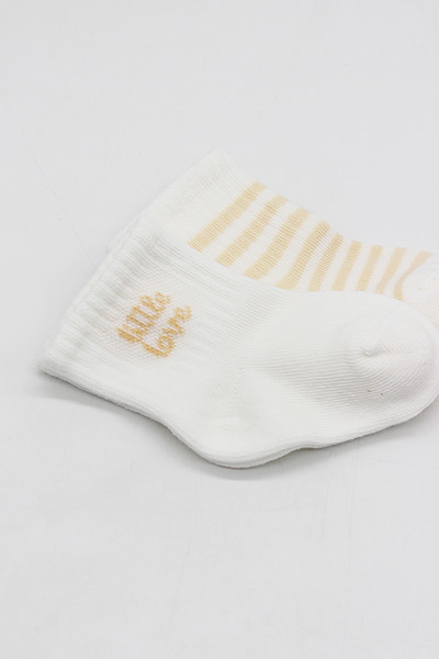 Bistyle Little Girl Penye Soket Çorap 2Li 10139 Ekru Somon