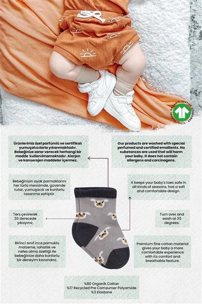 Bistyle 2'Li Love Dog Penye Soket Çorap 10118 Gri