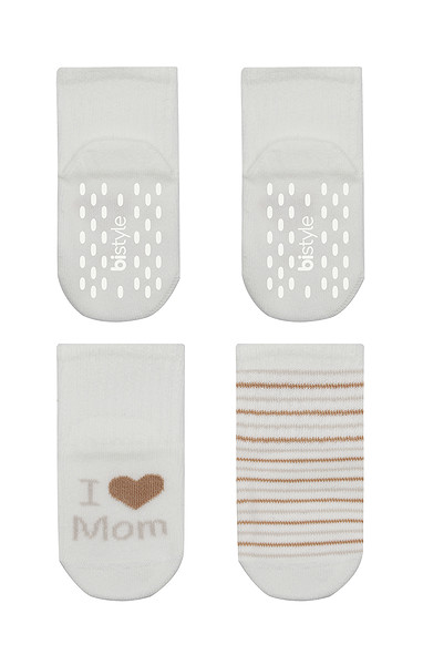 Bistyle Mom Dad Penye Kaymaz Soket Çorap 2Li 10147 Çember Mom