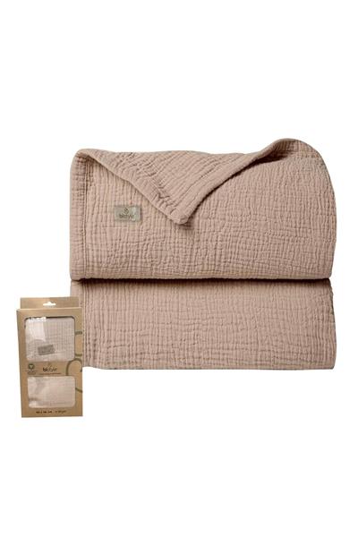 Bistyle Müslin Battaniye 120X120 Cm 70101 Bej