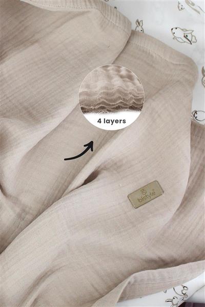 Bistyle Müslin Battaniye 120X120 Cm 70101 Bej