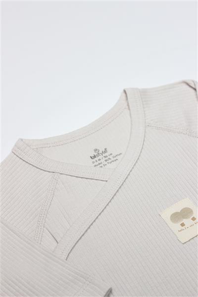 Bistyle Organic Modal Flying Balloons Kruvaze Uzun Kol Body BS17121 Bej