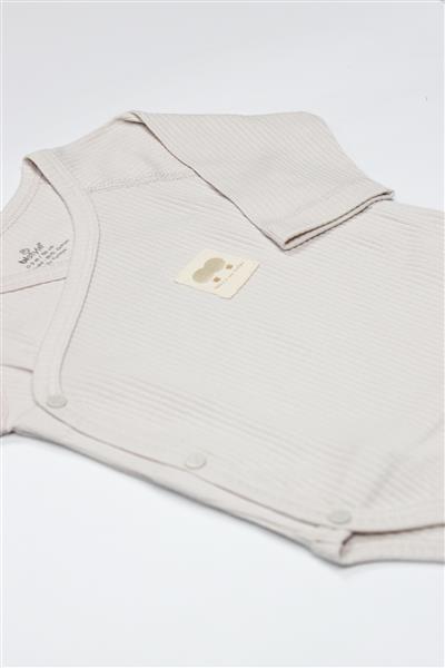 Bistyle Organic Modal Flying Balloons Kruvaze Uzun Kol Body BS17121 Bej