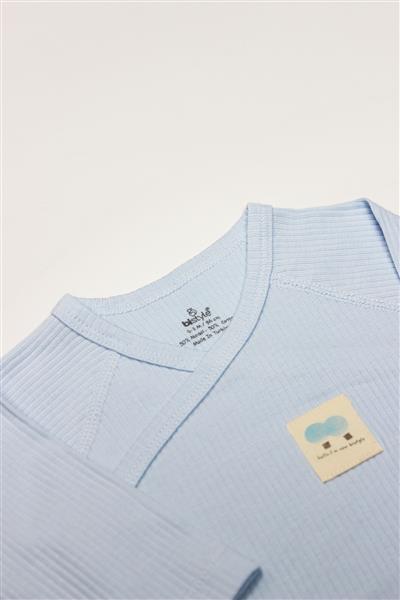 Bistyle Organic Modal Flying Balloons Kruvaze Uzun Kol Body BS17121 Mavi