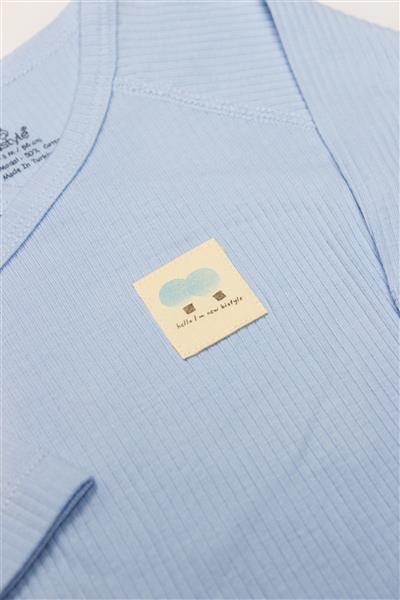 Bistyle Organic Modal Flying Balloons Kruvaze Uzun Kol Body BS17121 Mavi