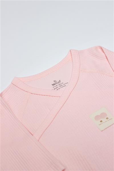 Bistyle Organic Modal Flying Balloons Kruvaze Uzun Kol Body BS17121 Pembe