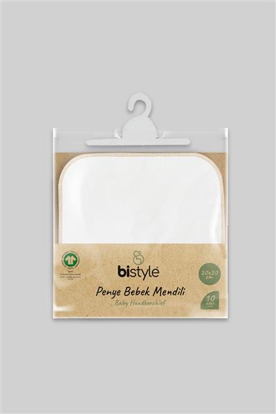 Bistyle Organik 20X20 10'Lu Penye Mendil 90102 Ekru