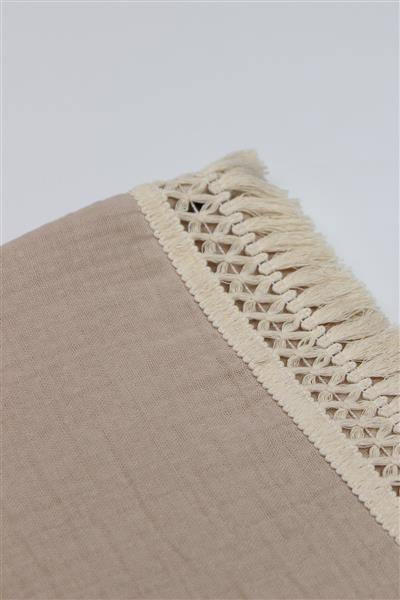 Bistyle Organik Müslin 80X90 Fistolu Battaniye 70112 Bej