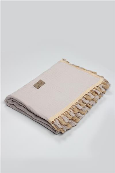 Bistyle Organik Müslin 80X90 Fistolu Battaniye 70112 Taş