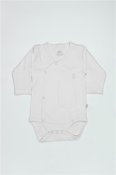 Bistyle Organik Natural Basic Style Kruvaze Uzun Kol Body BS17102 Beyaz