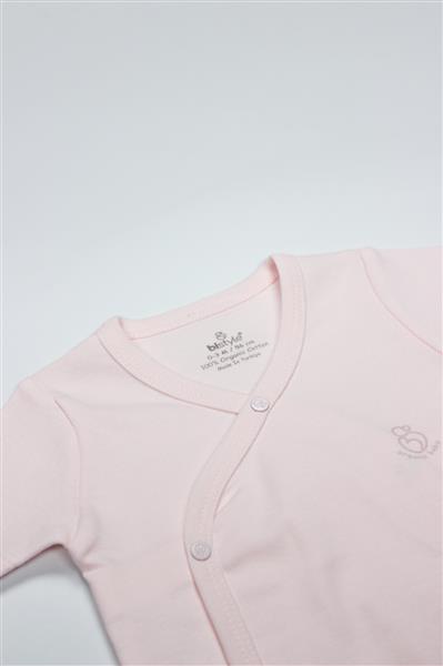 Bistyle Organik Natural Basic Style Kruvaze Uzun Kol Body BS17102 Pembe