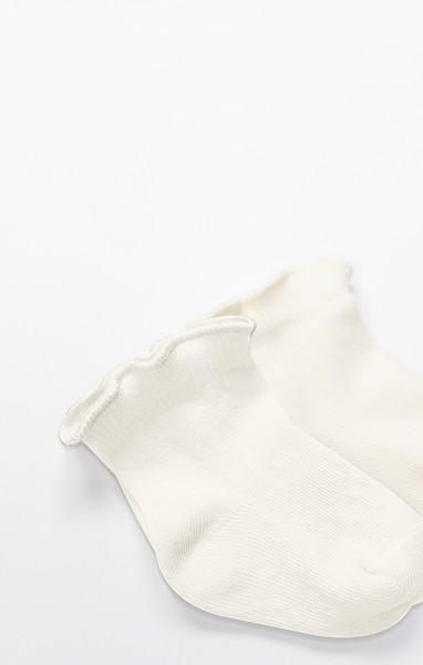 Bistyle Overlok Style Penye Soket Çorap 2Li 10153 Ekru