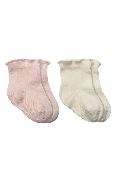Bistyle Overlok Style Penye Soket Çorap 2Li 10153 Pudra