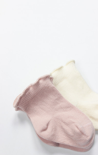 Bistyle Overlok Style Penye Soket Çorap 2Li 10153 Pudra