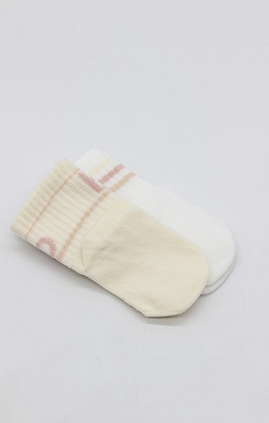 Bistyle Penye Kaymaz Soket Çorap 2Li 10144 Pudra Ekru