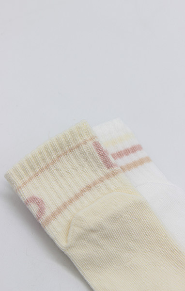 Bistyle Penye Kaymaz Soket Çorap 2Li 10144 Pudra Ekru