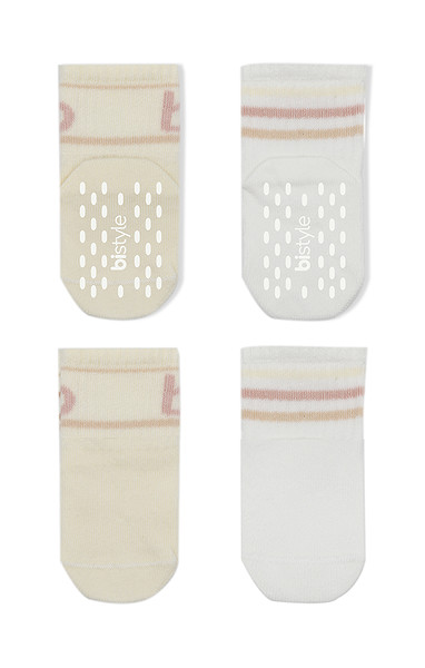 Bistyle Penye Kaymaz Soket Çorap 2Li 10144 Pudra Ekru