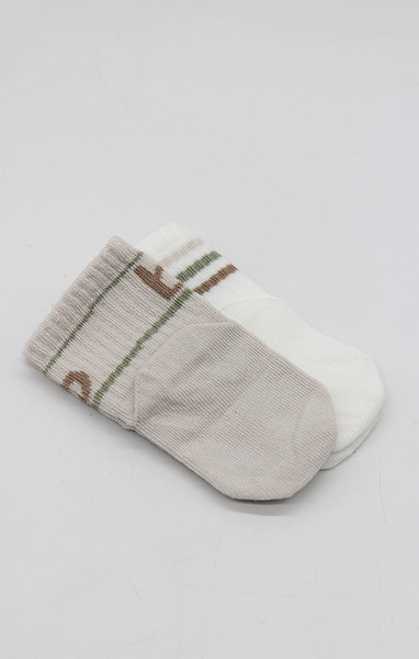 Bistyle Penye Kaymaz Soket Çorap 2Li 10144 Taş Ekru