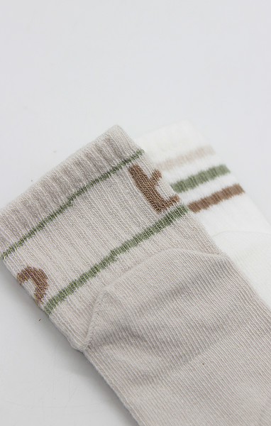 Bistyle Penye Kaymaz Soket Çorap 2Li 10144 Taş Ekru